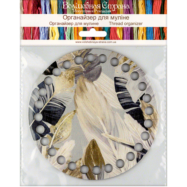 Floss Organizer &ndash; &ldquo;Feathers, Round&rdquo; FLZ(P)-040