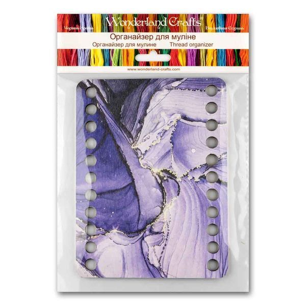 Floss Organizer &ndash; &ldquo;Purple Petals, Rectangular&rdquo; FLZ(P)-074