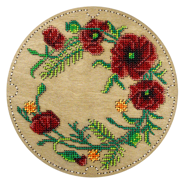 DIY Bead Embroidery Organizer Kit &ndash; &ldquo;Poppies&rdquo; FLZB-247