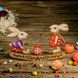Wooden Bead Embroidery Kit &ndash; Rocking Ornament &ldquo;Bunnies in the Meadow&rdquo; FLK-438 FLK-438 photo 1