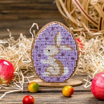 Wooden Bead Embroidery Kit &ndash; &ldquo;Easter Egg&rdquo; FLK-258