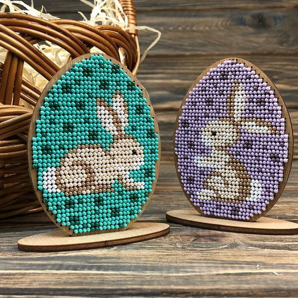 Wooden Bead Embroidery Kit &ndash; &ldquo;Easter Egg&rdquo; FLK-258