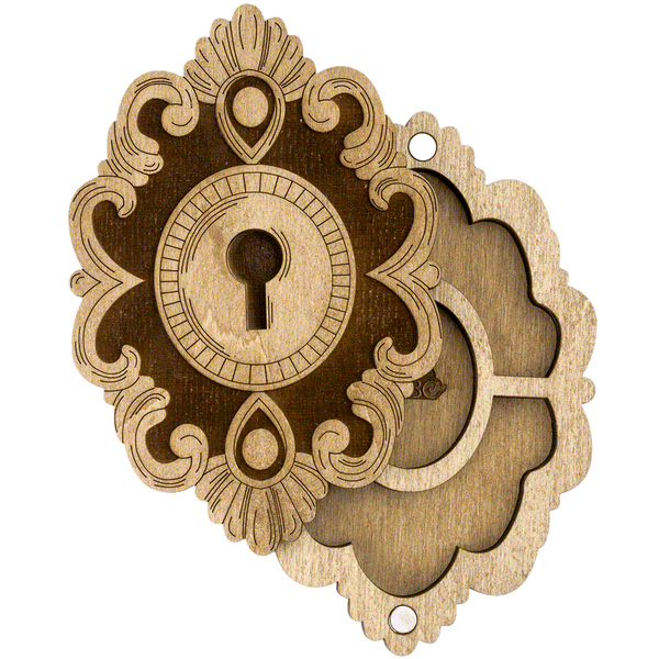 Wooden-Lid Bead Organizer &ndash; &ldquo;Vintage Lock&rdquo; FLZB-108
