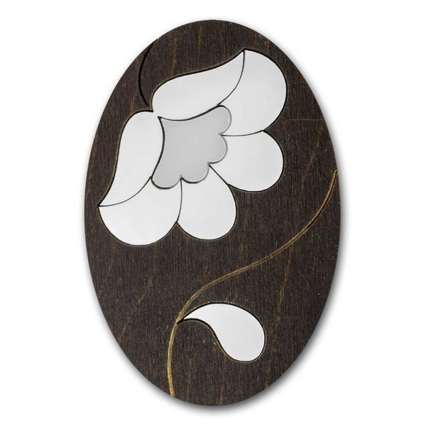 Magnetic Needle Case Oval &ndash; &ldquo;Silver Flower&rdquo; FLZB(N)-188