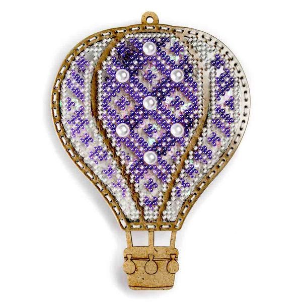 Bead Embroidery Kit (Plastic Base) &ndash; &ldquo;Christmas Ornament &ndash; Purple Dream&rdquo; (Double-Sided) FLPL-073