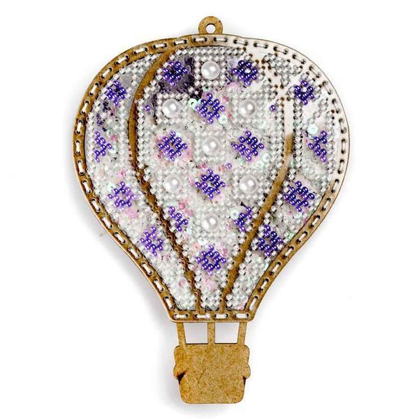 Bead Embroidery Kit (Plastic Base) &ndash; &ldquo;Christmas Ornament &ndash; Purple Dream&rdquo; (Double-Sided) FLPL-073