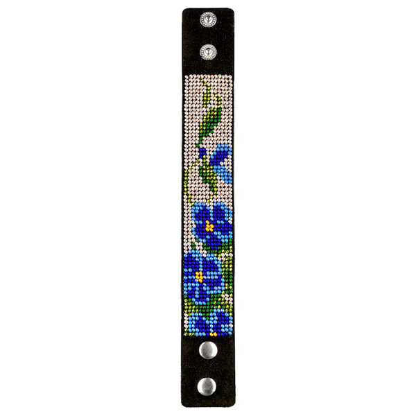 Faux Leather Bead Embroidery Kit &ndash; &ldquo;Bracelet&rdquo; (3 &times; 22 cm) FLBB-040 Black