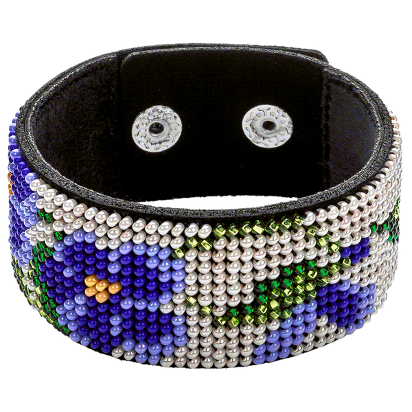 Faux Leather Bead Embroidery Kit &ndash; &ldquo;Bracelet&rdquo; (3 &times; 22 cm) FLBB-040 Black