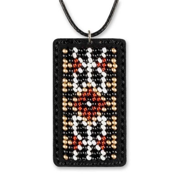 Faux Leather Bead Embroidery Kit &ndash; &ldquo;Pendant&rdquo; FLBB-075 Black
