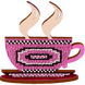 Wooden Bead Embroidery Kit &ndash; &ldquo;Pink Coffee Cup&rdquo; FLK-013 FLK-013 photo 1