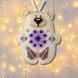 Faux Leather Bead Embroidery Kit &ndash; &ldquo;Bear Christmas Ornament&rdquo; (Double-Sided) FLBB-168 Light Beige FLBB-168 photo 1