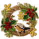 Wooden Bead Embroidery Kit &ndash; &ldquo;Wreath With Bird&rdquo; FLK-439 FLK-439 photo 3