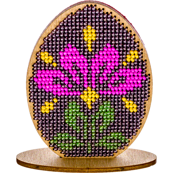 Wooden Bead Embroidery Kit &ndash; &ldquo;Easter Egg&rdquo; FLK-259