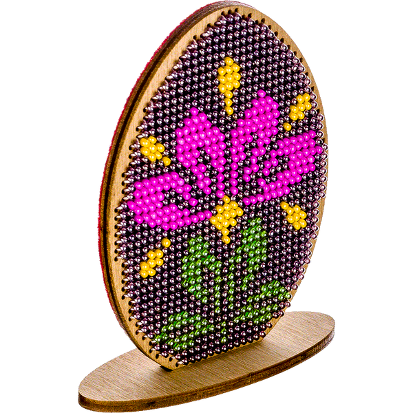 Wooden Bead Embroidery Kit &ndash; &ldquo;Easter Egg&rdquo; FLK-259