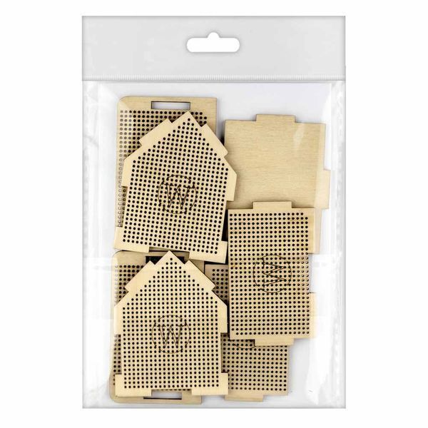 Wooden Embroidery Blank &ndash; &ldquo;House 3D&rdquo; FLBE(K)-022
