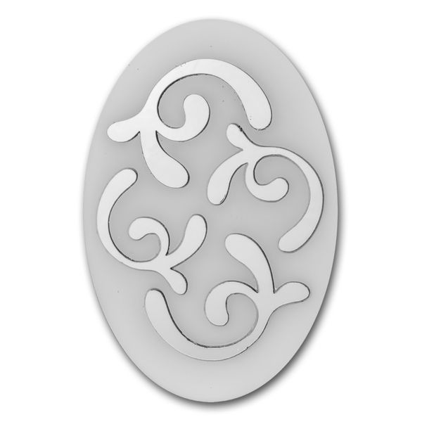 Magnetic Needle Case Oval &ndash; &ldquo;Silver Arabesque&rdquo; FLZB(N)-189