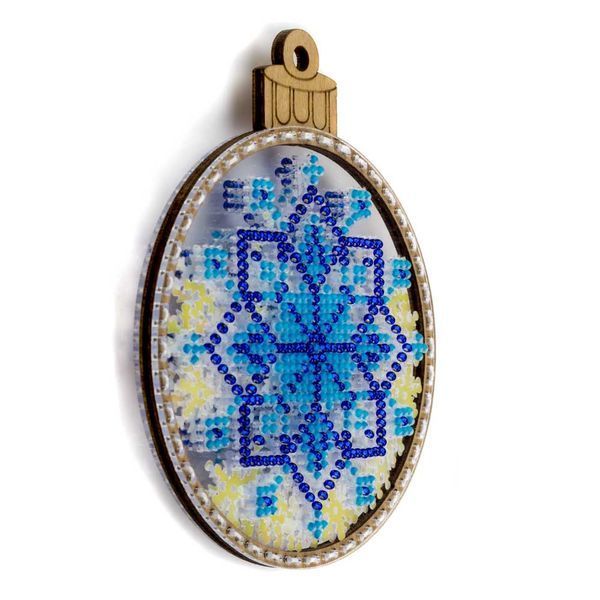 Bead Embroidery Kit (Plastic Base) &ndash; &ldquo;Christmas Ornament &ndash; Icy Pattern&rdquo; (Double-Sided) FLPL-063