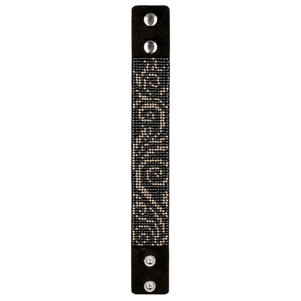 Faux Leather Bead Embroidery Kit &ndash; &ldquo;Bracelet&rdquo; (3 &times; 22 cm) FLBB-041 Black