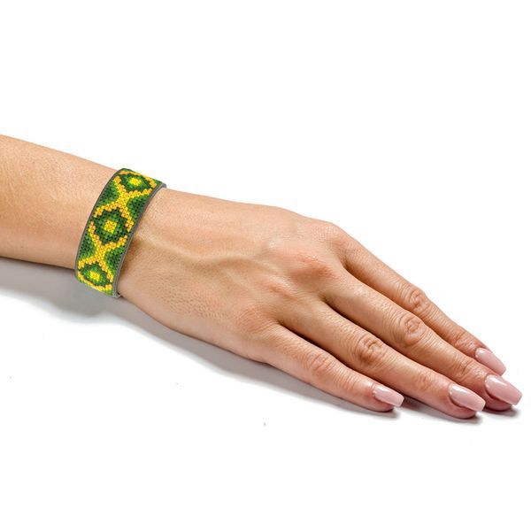 Faux Leather Cross-Stitch Kit &ndash; &ldquo;Bracelet&rdquo; (2.2 &times; 22 cm) FLHL-057 Khaki