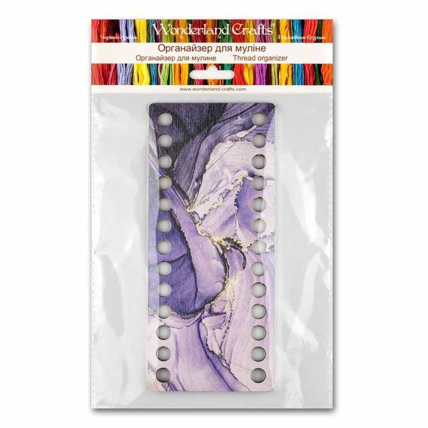 Floss Organizer &ndash; &ldquo;Purple Petals, Narrow Rectangular&rdquo; FLZ(P)-076