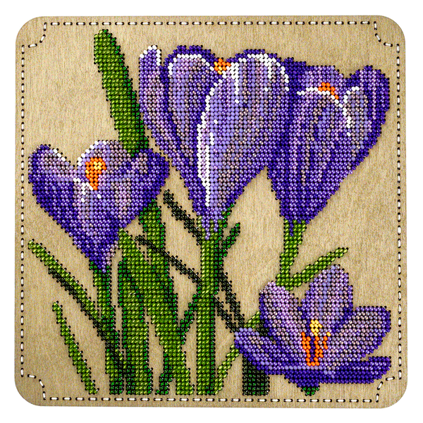 DIY Bead Embroidery Organizer Kit &ndash; &ldquo;Crocuses&rdquo; FLZB-249