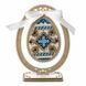 Bead Embroidery Kit on Wood &ndash; &ldquo;Easter Egg &ndash; Blue Geometric Ornament&rdquo; FLK-612 FLK-612 photo 2