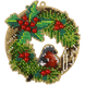 Wooden Bead Embroidery Kit &ndash; &ldquo;Wreath With Bullfinch&rdquo; FLK-440 FLK-440 photo 3