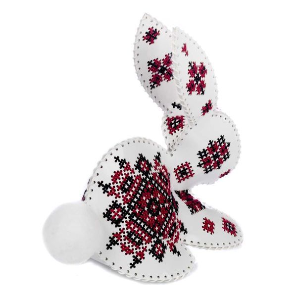 Faux Leather Cross-Stitch Kit &ndash; &ldquo;Rabbit with Ornament Pattern&rdquo; FLHL-124