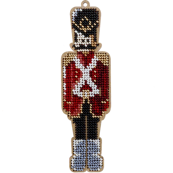 Wooden Bead Embroidery Kit &ndash; &ldquo;Christmas Ornament &ndash; Tin Soldier&rdquo; FLK-391
