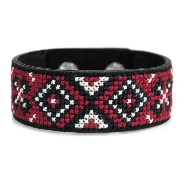 Faux Leather Cross-Stitch Kit &ndash; &ldquo;Bracelet&rdquo; (2.2 &times; 22 cm) FLHL-058 Black