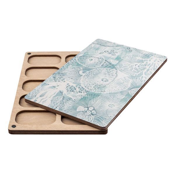Bead Organizer With Wooden Lid &ndash; &ldquo;Sea Ornaments, Rectangular&rdquo; FLZB-215