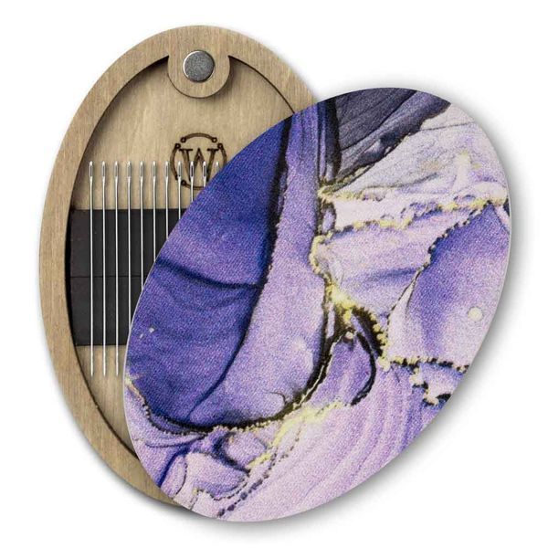 Magnetic Needle Case Oval &ndash; &ldquo;Purple Petals&rdquo; FLZB(N)-164