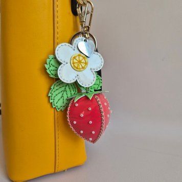 Faux Leather Cross-Stitch Kit &ndash; &ldquo;Bag Charm &ndash; Sweet Strawberry&rdquo; FLHL-165