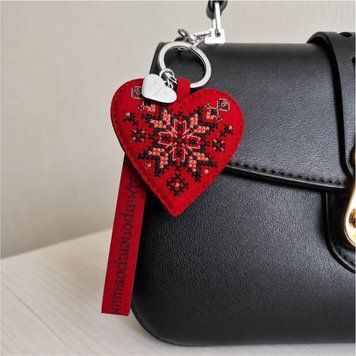 Faux Leather Cross-Stitch Kit &ndash; &ldquo;Bag Charm &ndash; Dnipropetrovsk Region&rdquo; FLHL-147