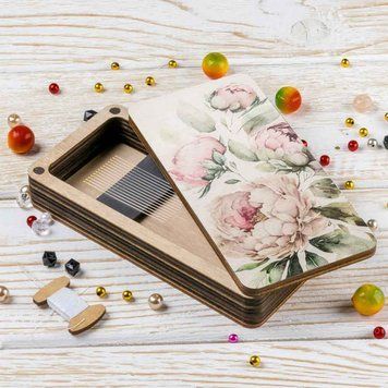 Magnetic Needle Case Large &ndash; &ldquo;Peonies&rdquo; FLZB(N)-143