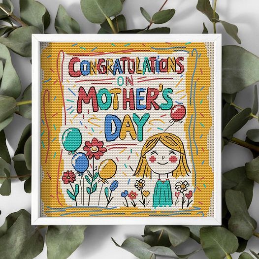 Cross-Stitch Pattern &ndash; "Mother's Day" OBP-009