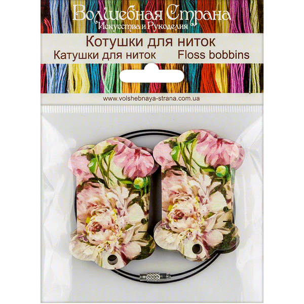 Floss Bobbins &ndash; &ldquo;Peonies&rdquo; FLC-110(S) (6 pcs)
