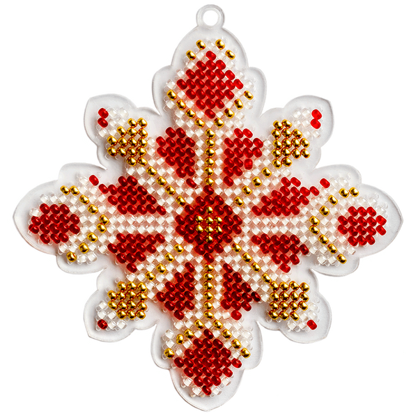 Bead Embroidery Kit (Plastic Base) &ndash; &ldquo;Christmas Ornament &ndash; Snowflake&rdquo; FLPL-021