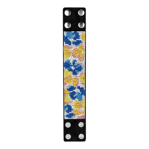 Faux Leather Bead Embroidery Kit &ndash; &ldquo;Bracelet&rdquo; (4 &times; 22 cm) FLBB-101 Black