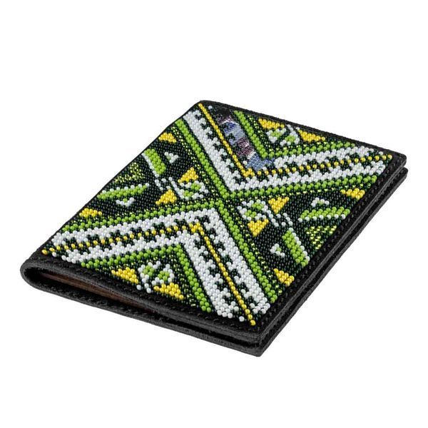 Faux Leather Bead Embroidery Kit &ndash; &ldquo;Passport Cover&rdquo; FLBB-052 Black