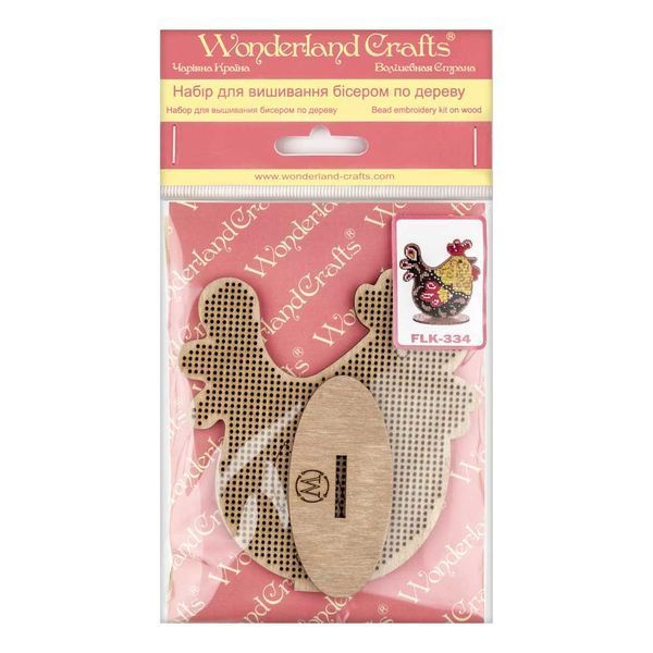 Wooden Bead Embroidery Kit &ndash; &ldquo;Colorful Hen&rdquo; FLK-334