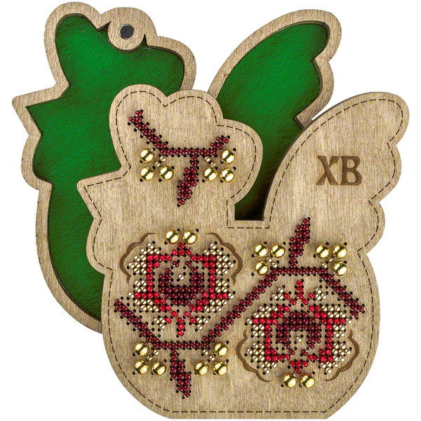 Wooden Bead Embroidery Kit &ndash; &ldquo;Box-Bunny&rdquo; (Double-Sided) FLK-415