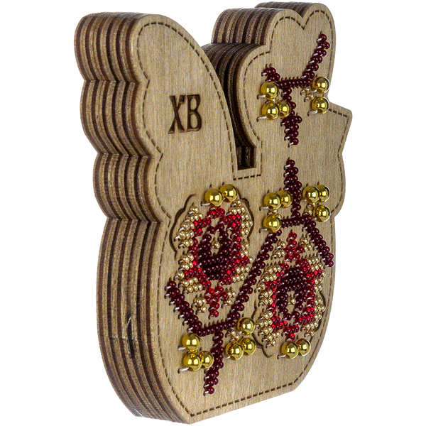 Wooden Bead Embroidery Kit &ndash; &ldquo;Box-Bunny&rdquo; (Double-Sided) FLK-415