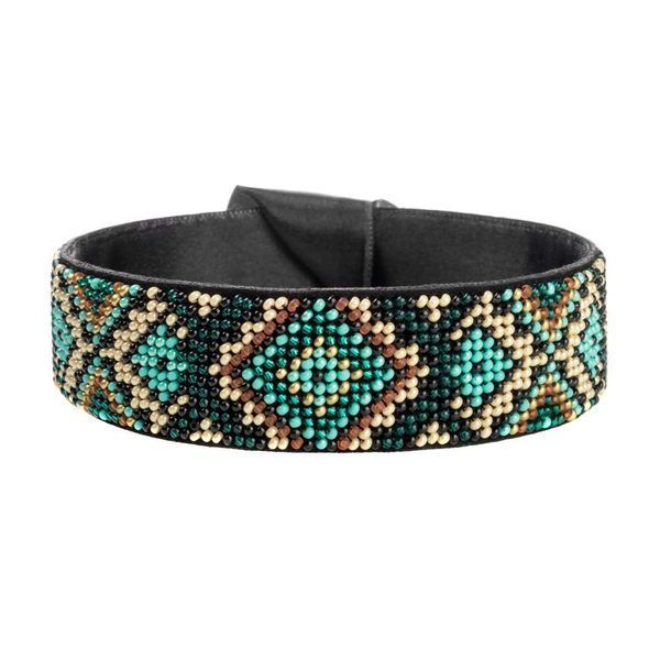 Faux Leather Bead Embroidery Kit &ndash; &ldquo;Choker&rdquo; (3 &times; 30 cm) FLBB-144 Black