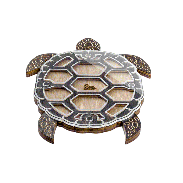 Bead Organizer Box &ndash; &ldquo;Turtle&rdquo;, With Clear Lid FLZB-119