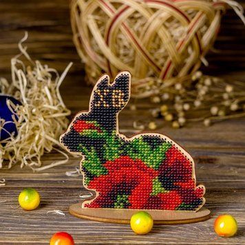 Wooden Bead Embroidery Kit &ndash; &ldquo;Bunny&rdquo; FLK-160