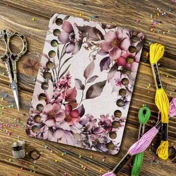 Floss Organizer &ndash; &ldquo;Flowers, Rectangular&rdquo; FLZ(P)-078