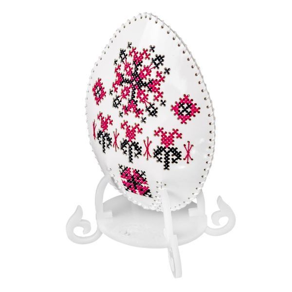Faux Leather Cross-Stitch Kit &ndash; &ldquo;Egg with Ornament Pattern&rdquo; FLHL-125