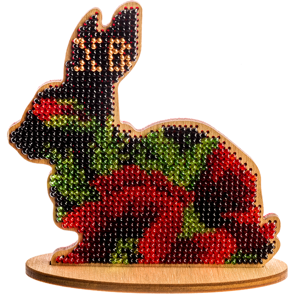 Wooden Bead Embroidery Kit &ndash; &ldquo;Bunny&rdquo; FLK-160
