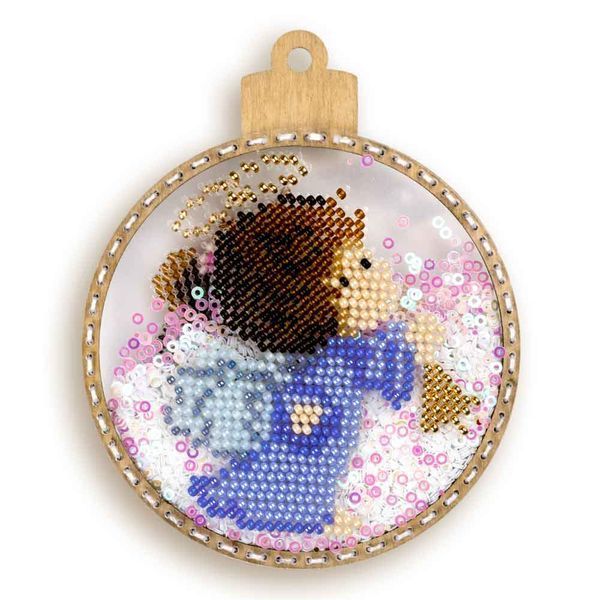 Bead Embroidery Kit (Plastic Base) &ndash; &ldquo;Christmas Ornament &ndash; Heavenly Friends&rdquo; (Double-Sided) FLPL-065